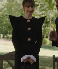 Lily Collins Emily in Paris S03 Black Top