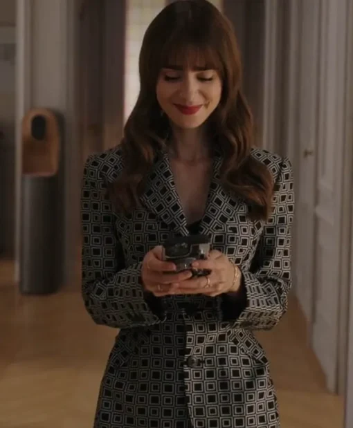 Lily Collins Emily in Paris S03 Black and Grey Blazer