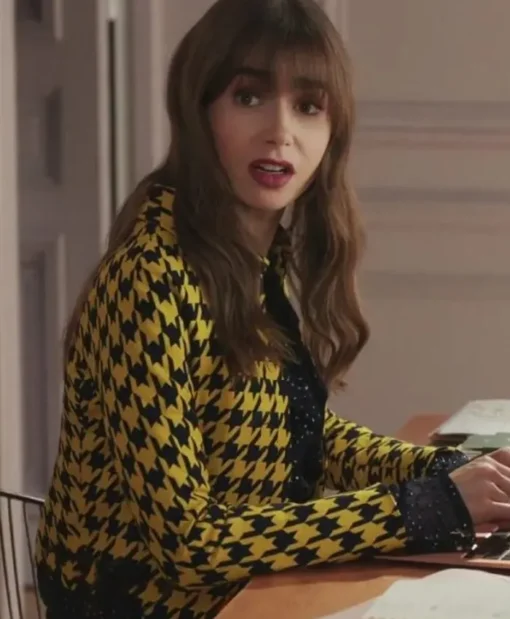 Lily Collins Emily in Paris S03 Yellow Jacket
