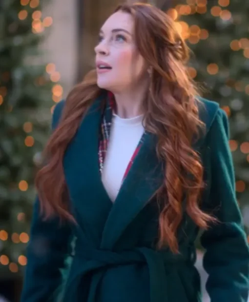 Lindsay Lohan Falling for Christmas Coat