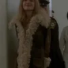 Lisa Rowe Girl Interrupted Angelina Jolie Suede Leather Faux Shearling Coat