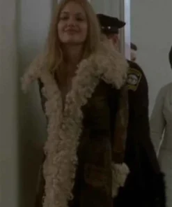 Lisa Rowe Girl Interrupted Angelina Jolie Suede Leather Faux Shearling Coat