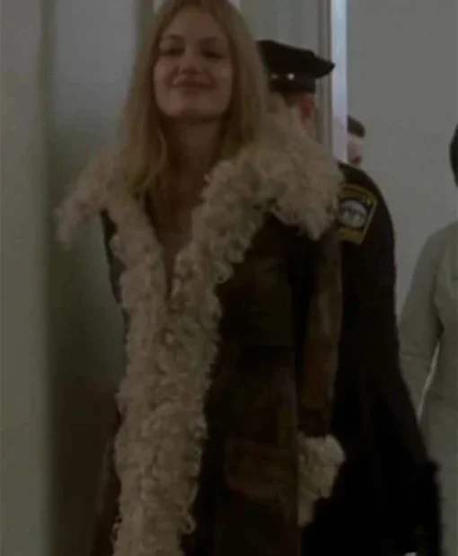 Lisa Rowe Girl Interrupted Angelina Jolie Suede Leather Faux Shearling Coat