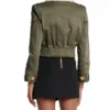 Liza Lapira Tv Series The Equalizer Season 02 Mel Melody Bayani Fur Collar Cotton Green Cropped Bomber Jacket