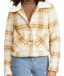 Locke and Key Emilia Jones Plaid Sherpa Fur Jacket