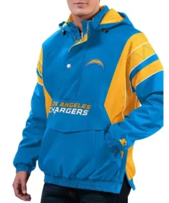 Los Angeles Chargers Half-Zipper Hooded Jacket