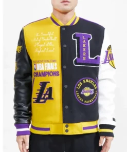 Los Angeles Lakers Color Block Varsity Jacket