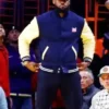Los Angeles Lakers NBA 2023 LeBron James Blue & Yellow Varsity Bomber Jacket