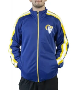 Los Angeles Rams Blue Full-Zip Track Jacket