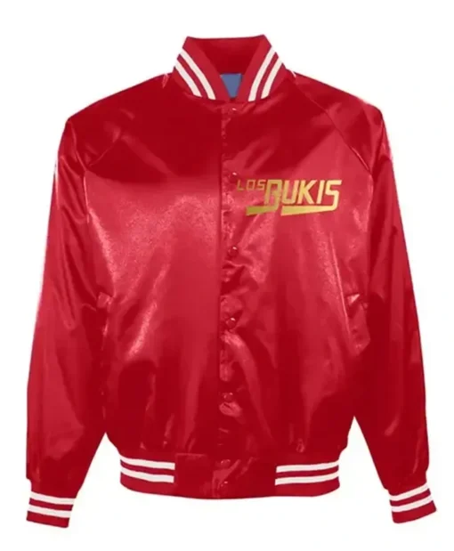 Los Bukis Black and Red Satin Varsity Satin Jacket