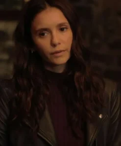 Love Hard 2021 Nina Dobrev Black Motorcycle Leather Jacket