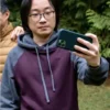Love Hard Jimmy O. Yang Grey and Black Fleece Hoodie
