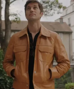 Lucas Bravo Emily in Paris S03 Leather Jacket