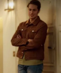 Lucas Bravo TV Series Emily in Paris Gabriel Brown Trucker Jacket For Mens