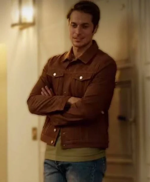 Lucas Bravo TV Series Emily in Paris Gabriel Brown Trucker Jacket For Mens