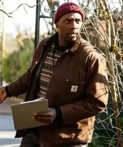 Lupin 2023 Omar Sy Brown Cotton Jacket