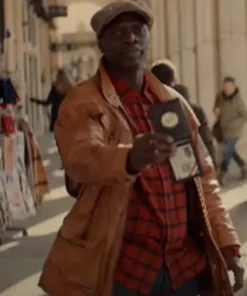 Lupin Assane Diop Brown Leather Jacket