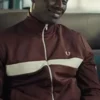 Lupin Omar Sy Maroon Fleece Track Jacket
