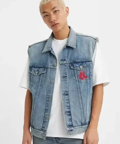 MLB Boston Red Sox Denim Blue Vest