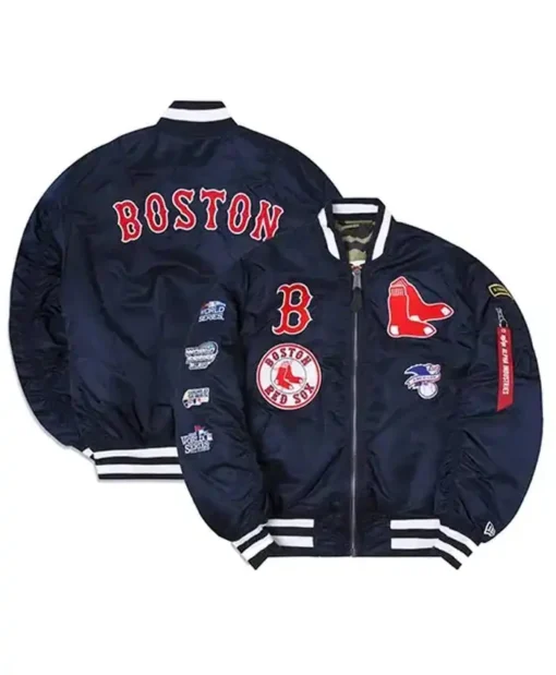 MLB Boston Red Sox Vintage Blue Bomber Jacket