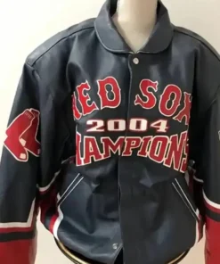 MLB Boston Red Sox World Series Black Leather Jacket