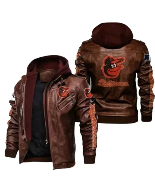 MLB Team Baltimore Orioles Leather Jacket For Men And Women
