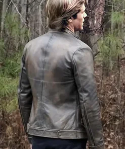 MacGyver Angus Distressed Silver Brown Leather Jacket