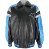 Mack Carolina Panthers Leather Full-Zip Jacket