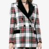 Madelaine Petsch TV Series Riverdale Season 5 Cheryl Blossom Suiting Fabric Plaid Blazer Front