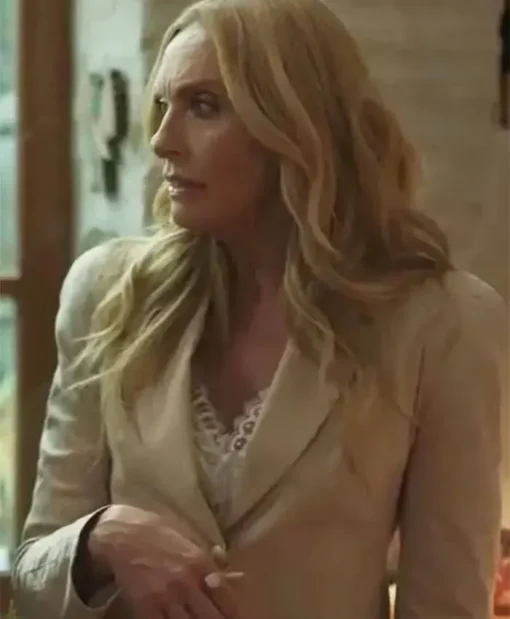 Mafia Mamma 2023 Toni Collette Beige Blazer