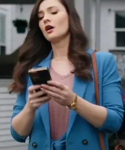 Make Me a Match Eva Bourne Belted Blue Blazer