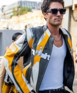 Marc Forne Paris Fashion Week Multicolor Biker Leather Jacket