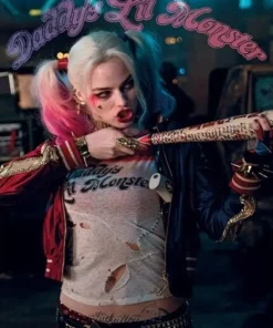 Margot Robbie Suicide Squad Satin Bomber Jacket