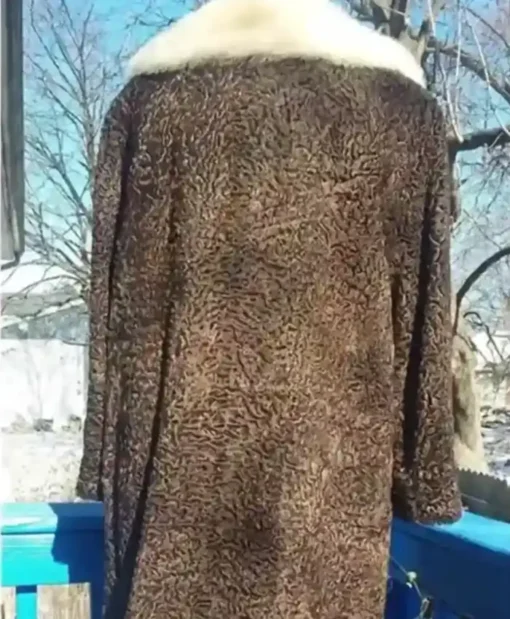 Marie Persian Lamb Coat Dark Brown With Mink Collar For Men And Women