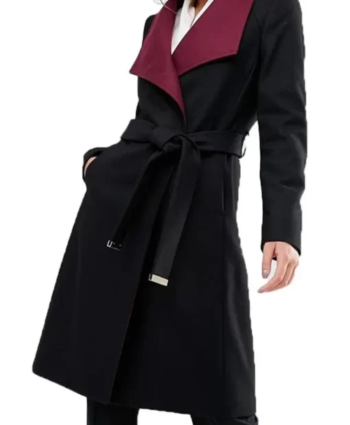 Marisol Nichols TV Series Riverdale Hermione Lodge Black Wool Trench Coat