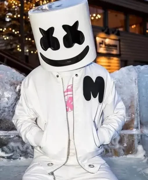 Marshmello White Bomber Jacket