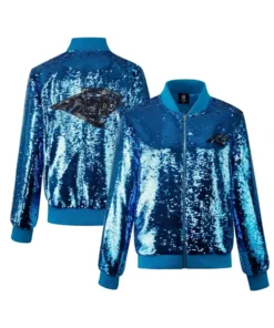 Martie Carolina Panthers Blue Sequins Bomber Jacket