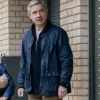 Martin Freeman Breeders Paul Worsley Bomber Satin Navy Blue Jacket