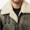 Mason SF Bomber Distressed Cockpit Pilot Leather Jacket For Mens