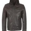 Mason Single-Breasted Nubuck Brown Leather Jacket
