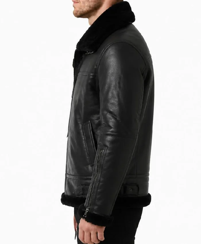 Mateo RAF Aviator Bomber SF Black Jacket