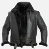 Mateo RAF Aviator SF Black Sheepskin Bomber Jacket