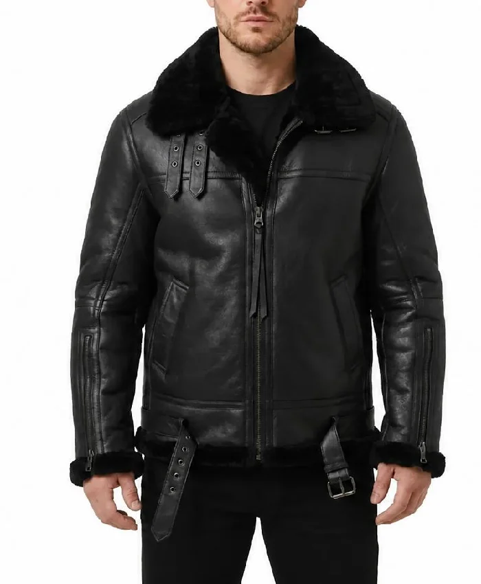 Mateo RAF Aviator SF Bomber Black Jacket