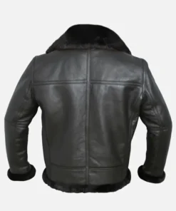 Mateo RAF Aviator SF Flying Bomber Pilot Sheepskin Leather Black Shearling Fur Inner Jacket