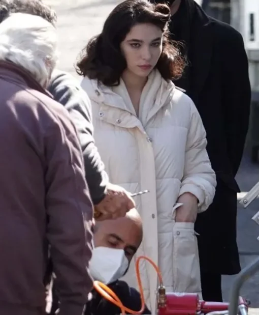 Matilda De Angelis Robbing Mussolini 2022 Puffer Coat