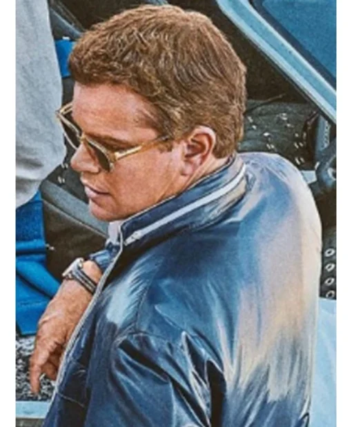 Matt Damon Film Ford v Ferrari Carroll Shelby Blue American Parachute Jacket