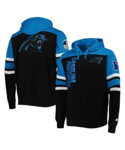 Max Carolina Panthers Black Jacket With Removable Hood