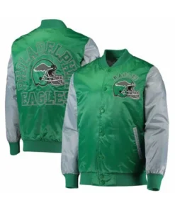 Meda Metz Philadelphia Eagles Satin Varsity Jacket