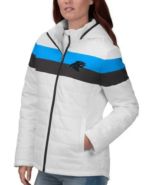Mel G-III Sports Carolina Panthers White Puffer Jacket