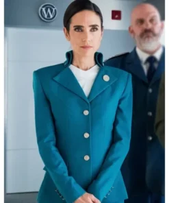 Melanie Cavill Snowpiercer Blue Wool Coat